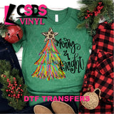 DTF Transfer - DTF000148 Merry & Bright Christmas Tree
