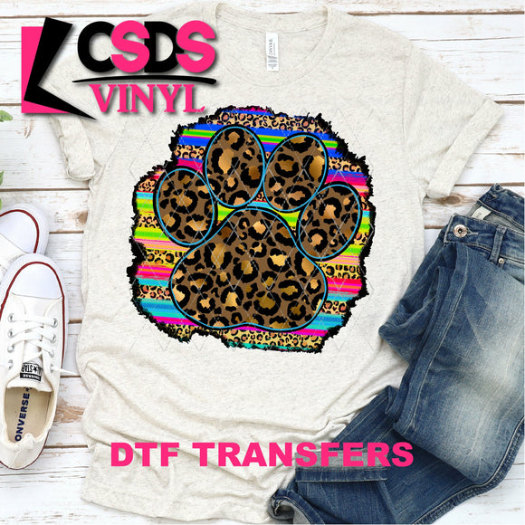 DTF Transfer - DTF000162 Leopard and Serape Paw Print