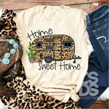 DTF Transfer - DTF000239 Home Sweet Home Leopard Camper