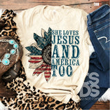DTF Transfer - DTF000243 She Loves Jesus and America Too