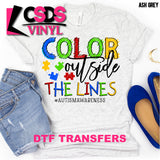 DTF Transfer - DTF000261 Color Outside the Lines Autism