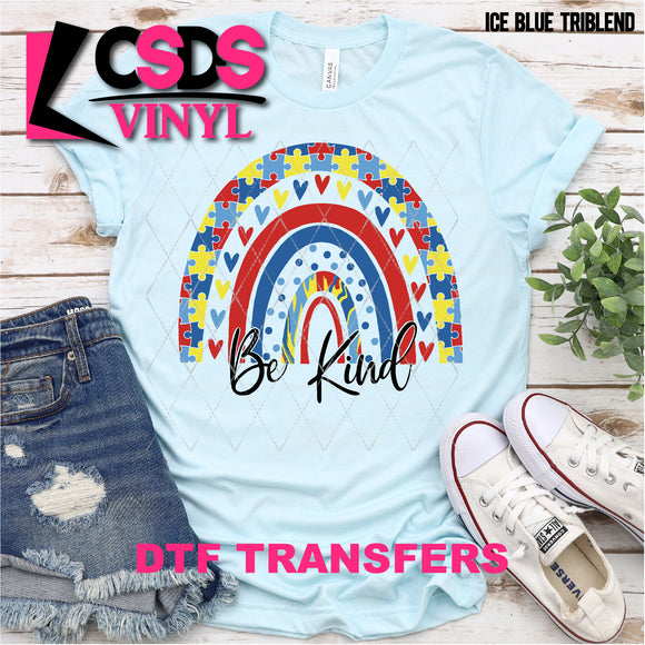 DTF Transfer - DTF000308 Be Kind Autism Rainbow
