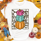 DTF Transfer - DTF000374 Happy Fall Y'all Stacked Pumpkins