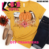 DTF Transfer - DTF000379 Watercolor Coffee Pumpkin Football