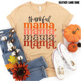 DTF Transfer - DTF000414 Thankful Mama Stacked Word Art Leopard Print