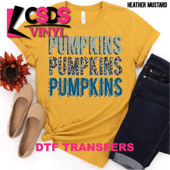DTF Transfer - DTF000424 Pumpkins Stacked Word Art - Leopard Print