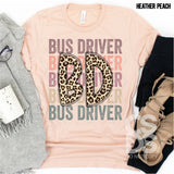 DTF Transfer - DTF000503 Bus Driver Stacked Word Art Leopard