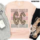 DTF Transfer - DTF000507 Guidance Counselor Stacked Word Art Leopard