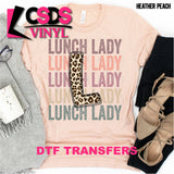 DTF Transfer - DTF000508 Lunch Lady Stacked Word Art Leopard