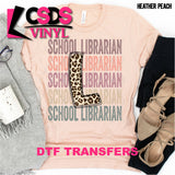 DTF Transfer - DTF000509 School Librarian Stacked Word Art Leopard