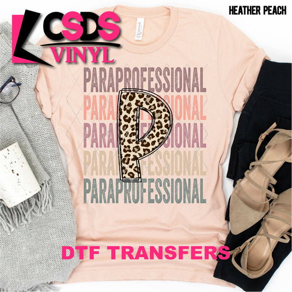DTF Transfer - DTF000512 Paraprofessional Stacked Word Art Leopard