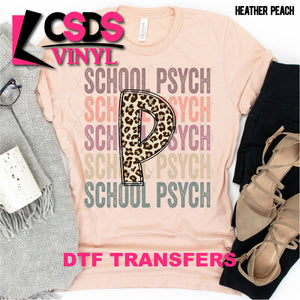 DTF Transfer - DTF000514 School Psych Stacked Word Art Leopard