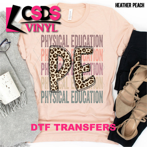 DTF Transfer - DTF000515 Physical Education Stacked Word Art Leopard