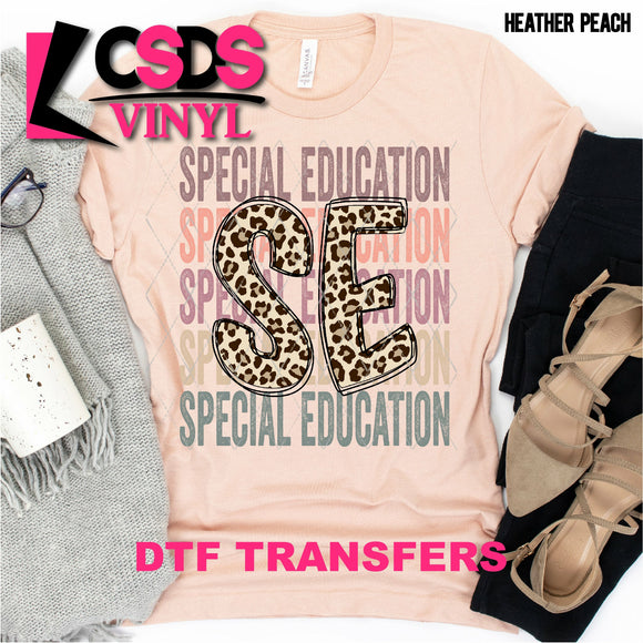 DTF Transfer - DTF000520 Special Education Stacked Word Art Leopard