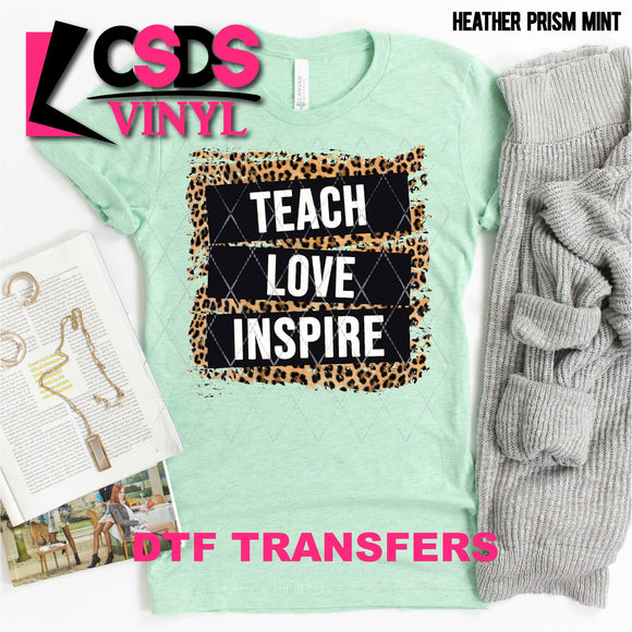 DTF Transfer - DTF000539 Teach Love Inspire Leopard