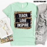DTF Transfer - DTF000539 Teach Love Inspire Leopard