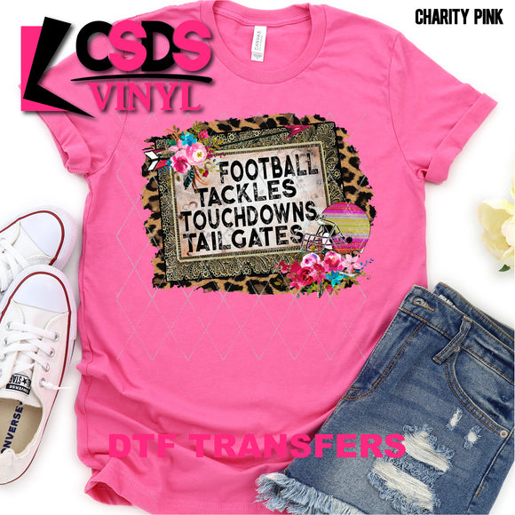 DTF Transfer - DTF000555 Football Tackles Touchdown Tailgates Leopard