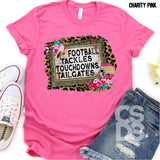 DTF Transfer - DTF000555 Football Tackles Touchdown Tailgates Leopard