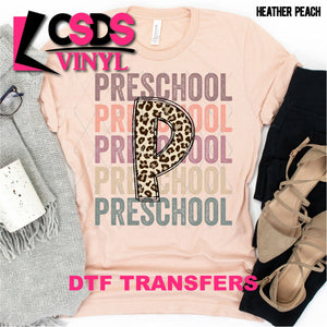DTF Transfer - DTF000565 Preschool Stacked Word Art Leopard