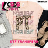 DTF Transfer - DTF000583 Physical Therapy Letter Stacked Word Art Leopard