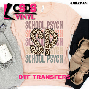 DTF Transfer - DTF000585 School Psych Letter Stacked Word Art Leopard