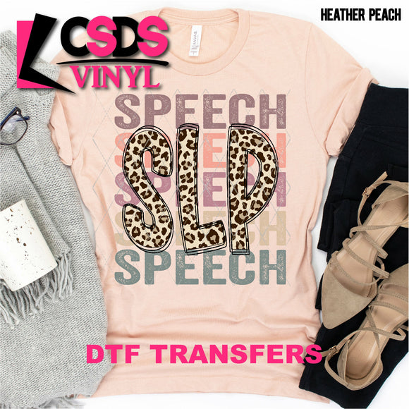 DTF Transfer - DTF000588 Speech Letter Stacked Word Art Leopard