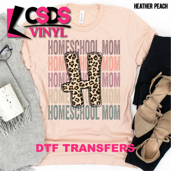 DTF Transfer - DTF000591 Homeschool Mom Letter Stacked Word Art Leopard