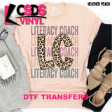 DTF Transfer - DTF000592 Literacy Coach Letter Stacked Word Art Leopard