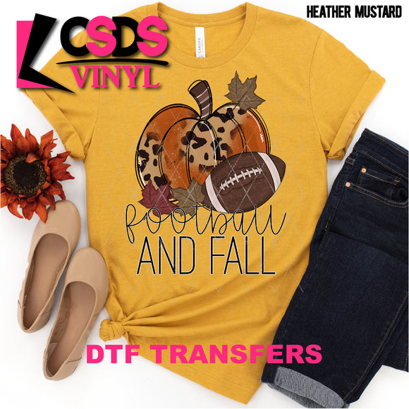 DTF Transfer - DTF000684 Football and Fall Pumpkin Leopard