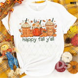 DTF Transfer - DTF000689 Happy Fall Y'all Pumpkin Coffee