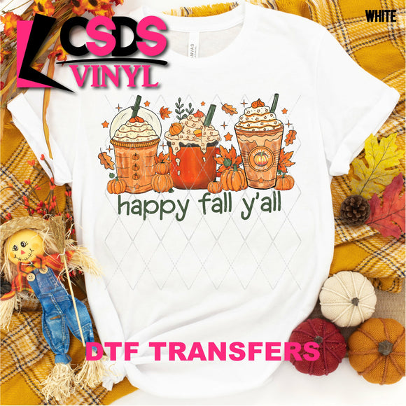 DTF Transfer - DTF000689 Happy Fall Y'all Pumpkin Coffee