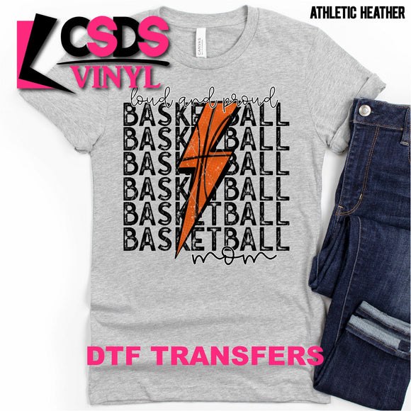 DTF Transfer - DTF000695 Loud and Proud Basketball Mom Stacked Word Art