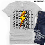 DTF Transfer - DTF000697 Loud and Proud Softball Mom Stacked Word Art