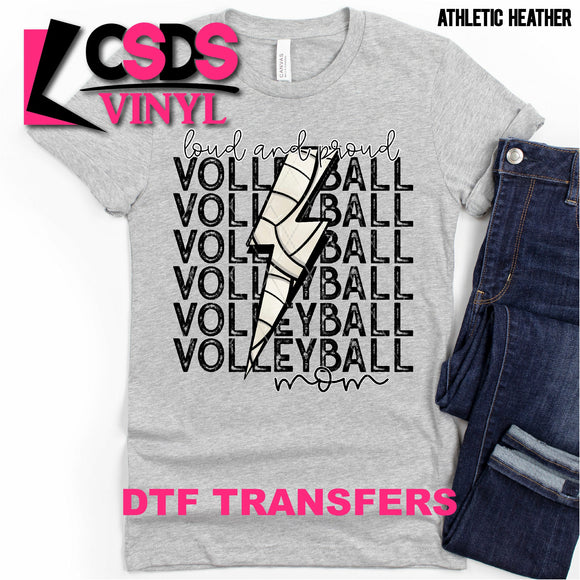 DTF Transfer - DTF000698 Loud and Proud Volleyball Mom Stacked Word Art