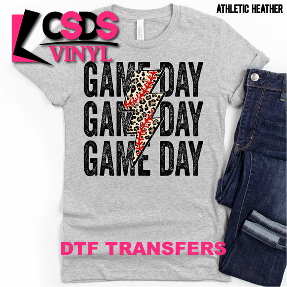 DTF Transfer - DTF000700 Baseball Game Day Stacked Word Art Leopard