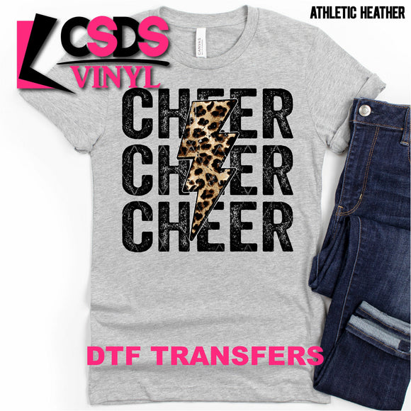DTF Transfer - DTF000708 Cheer Stacked Word Art Leopard