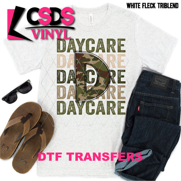 DTF Transfer - DTF000722 Daycare Stacked Word Art Camo