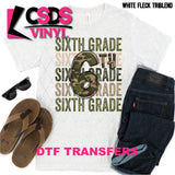 DTF Transfer - DTF000731 6th Grade Stacked Word Art Camo