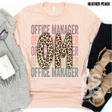 DTF Transfer - DTF000738 Office Manager Stacked Word Art Leopard