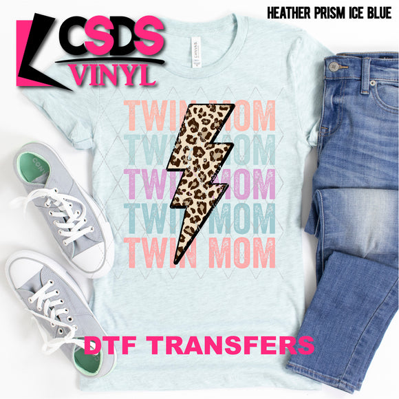 DTF Transfer - DTF000741 Twin Mom Stacked Word Art Leopard