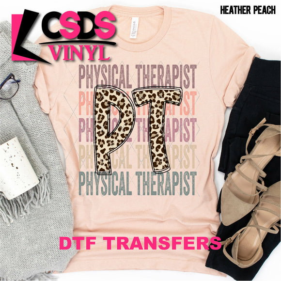 DTF Transfer - DTF000743 Physical Therapist Stacked Word Art Leopard