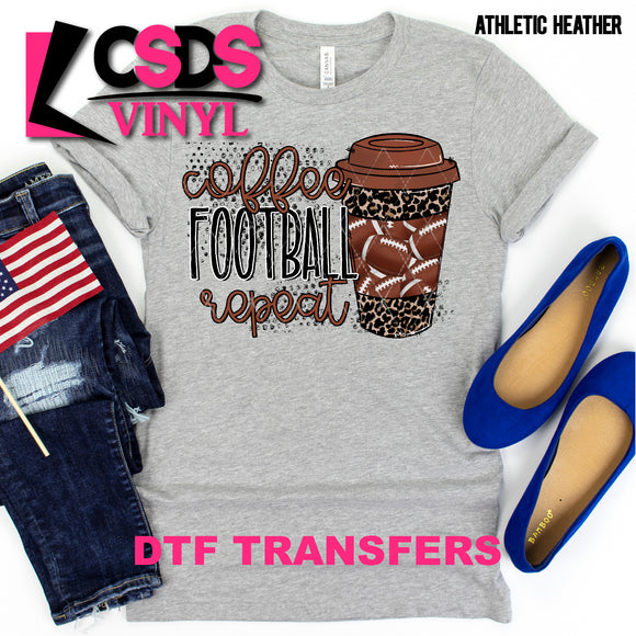 DTF Transfer - DTF000760 Coffee Football Repeat Leopard