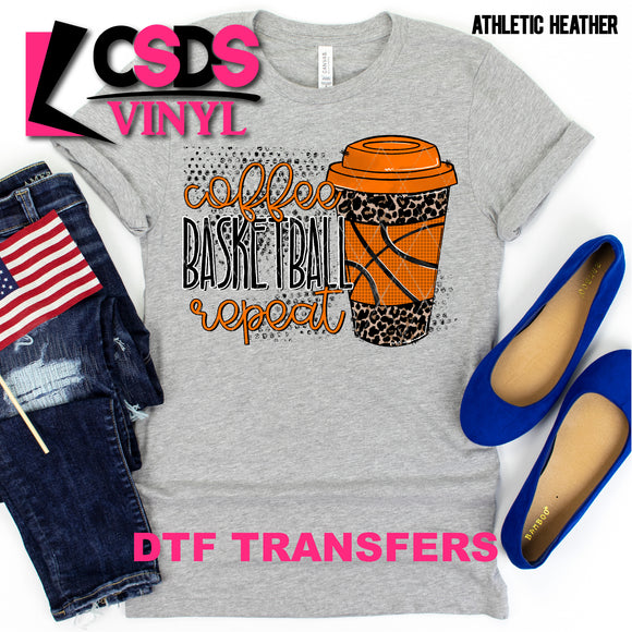 DTF Transfer - DTF000761 Coffee Basketball Repeat Leopard