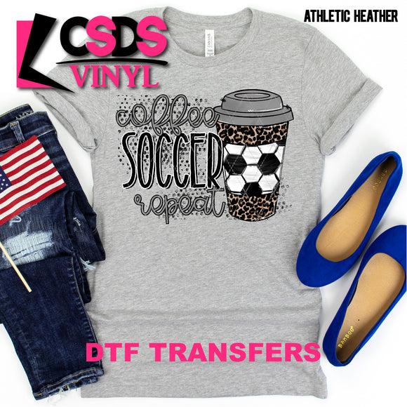 DTF Transfer - DTF000762 Coffee Soccer Repeat Leopard