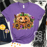 DTF Transfer - DTF000783 Floral Halloween Pumpkin