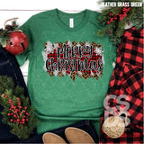 DTF Transfer - DTF000801 Merry Christmas Leopard Plaid