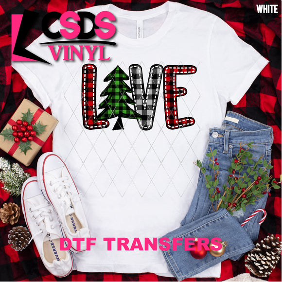 DTF Transfer - DTF000803 Love Christmas Plaid Word Art
