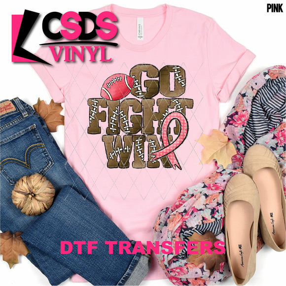 DTF Transfer - DTF000822 Go Fight Win Breast Cancer Football Leopard
