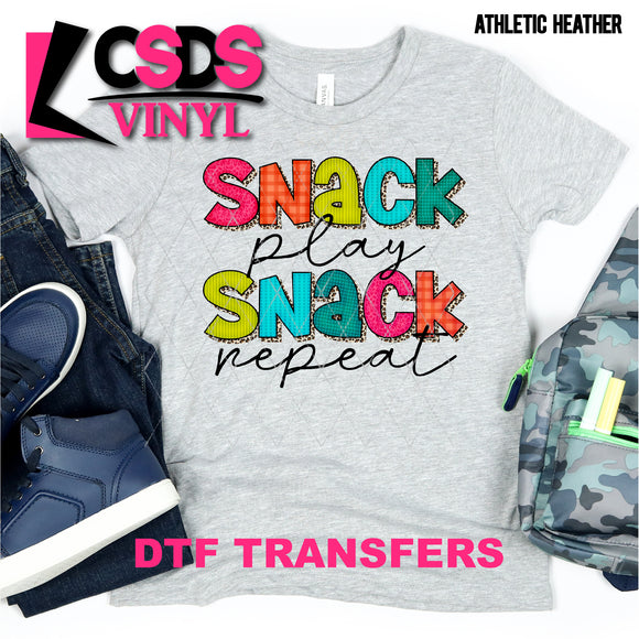 DTF Transfer - DTF000855 Snack Play Snack Repeat Leopard