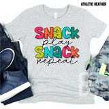 DTF Transfer - DTF000855 Snack Play Snack Repeat Leopard